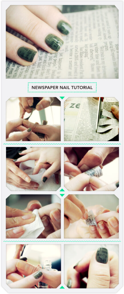 Newspaper Nail Art Instruction